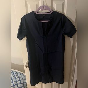 Navy Theory Linen shift dress